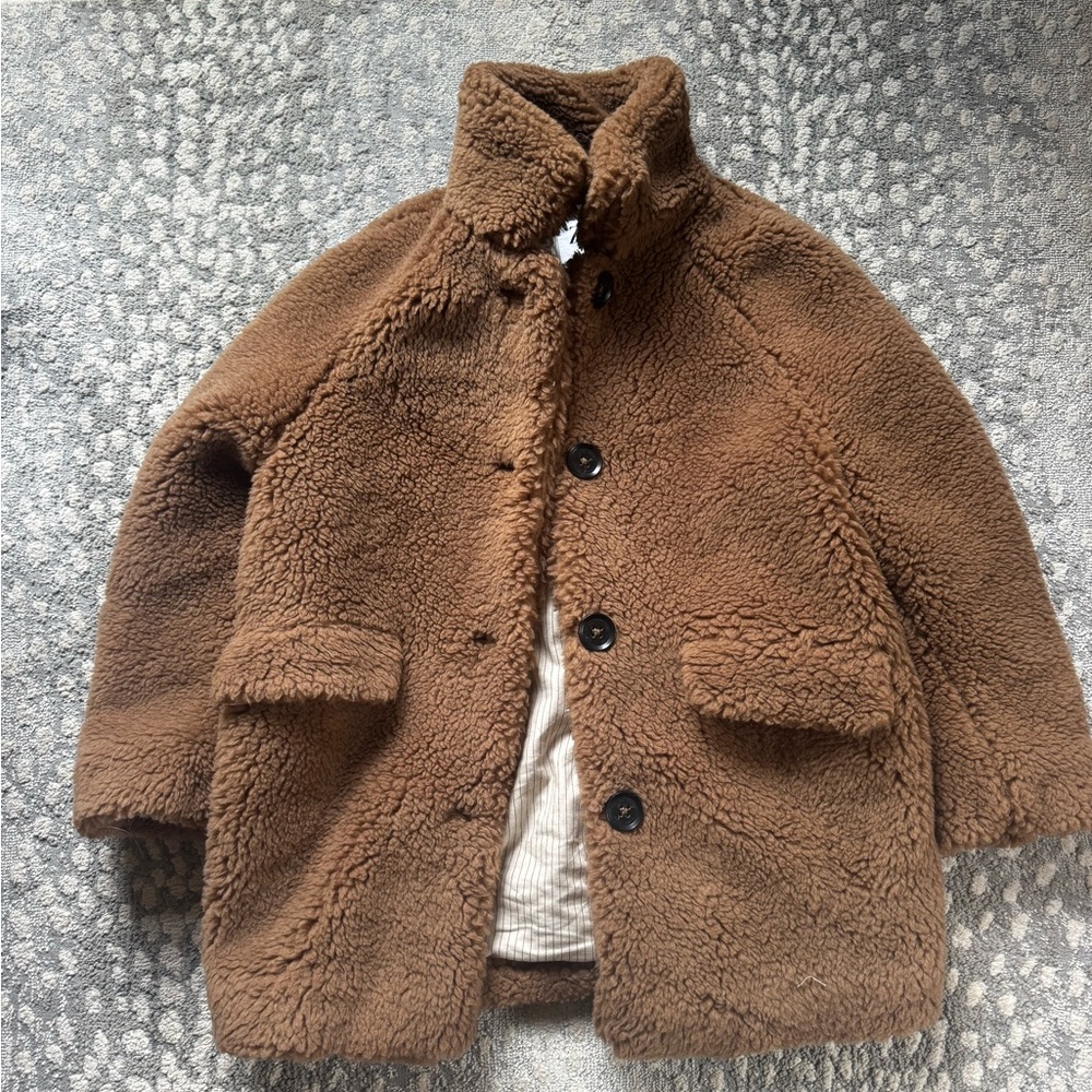 Adorable girls Zara Brown Teddy Sherpa Coat
